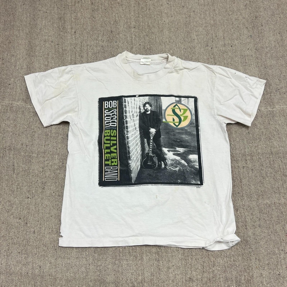 Vintage Bob Seger And Silver Bullet Shirt Mens Large White 1995 Tour